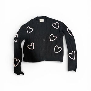 Black Heart Patterned Women's Sweater